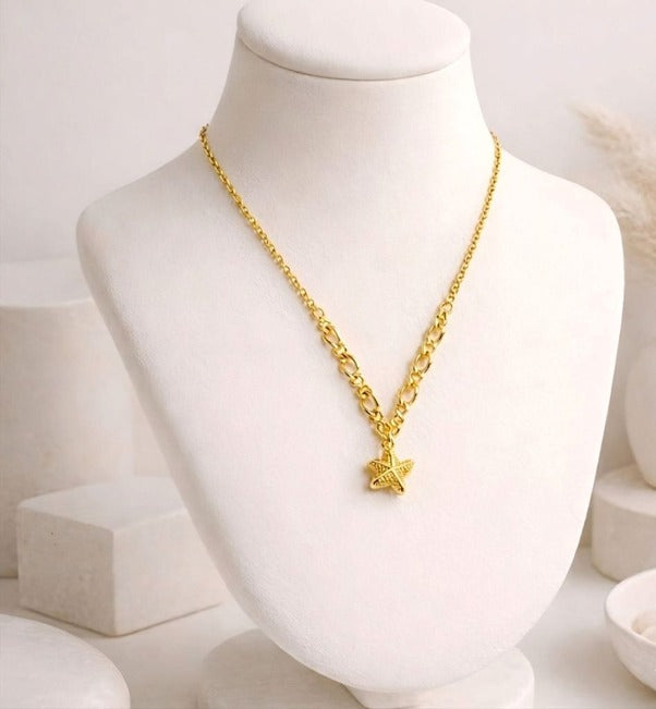 Starfish Pendant with mix style chain.