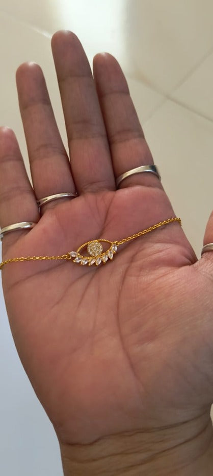 Evil eye minimal microgold plated bracelet